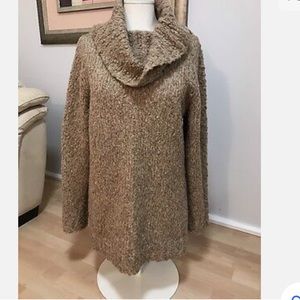 Kate Hill Casual Brown Cowl Neck Sweater Sparkle size Medium